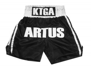 Short de boxe anglaise Personnalisé : KNBXCUST-2042-Noir